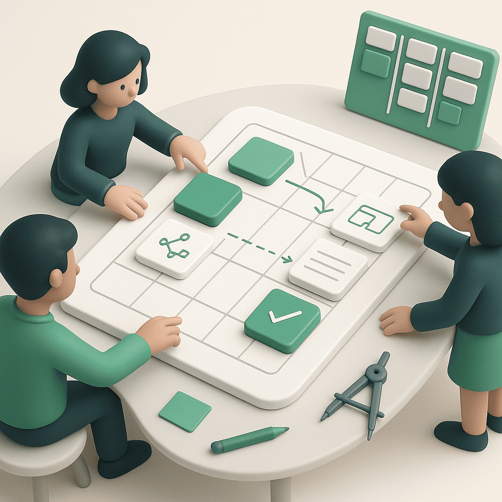 Structuur die werkt — wireframes en logische flows
